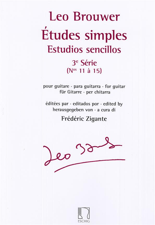 Études simples - Estudios sencillos (Série 3) - Nos. 11-15 - Pour Guitare-Para Guitarra-For Guitar-Für Gitarre -Per Chitarra - pro kytaru